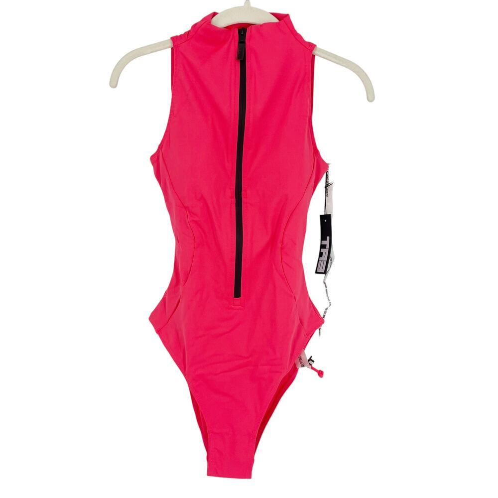 TA3 Sleeveless Surfy Shapewear One Piece Swimsuit Hot Coral Size XS NWT - Picture 6 of 10